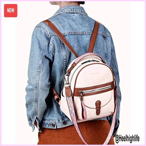 Mini Backpack Purse, Faux Leather, 10 Pockets, Waterproof, Shoulder Bag main image 5